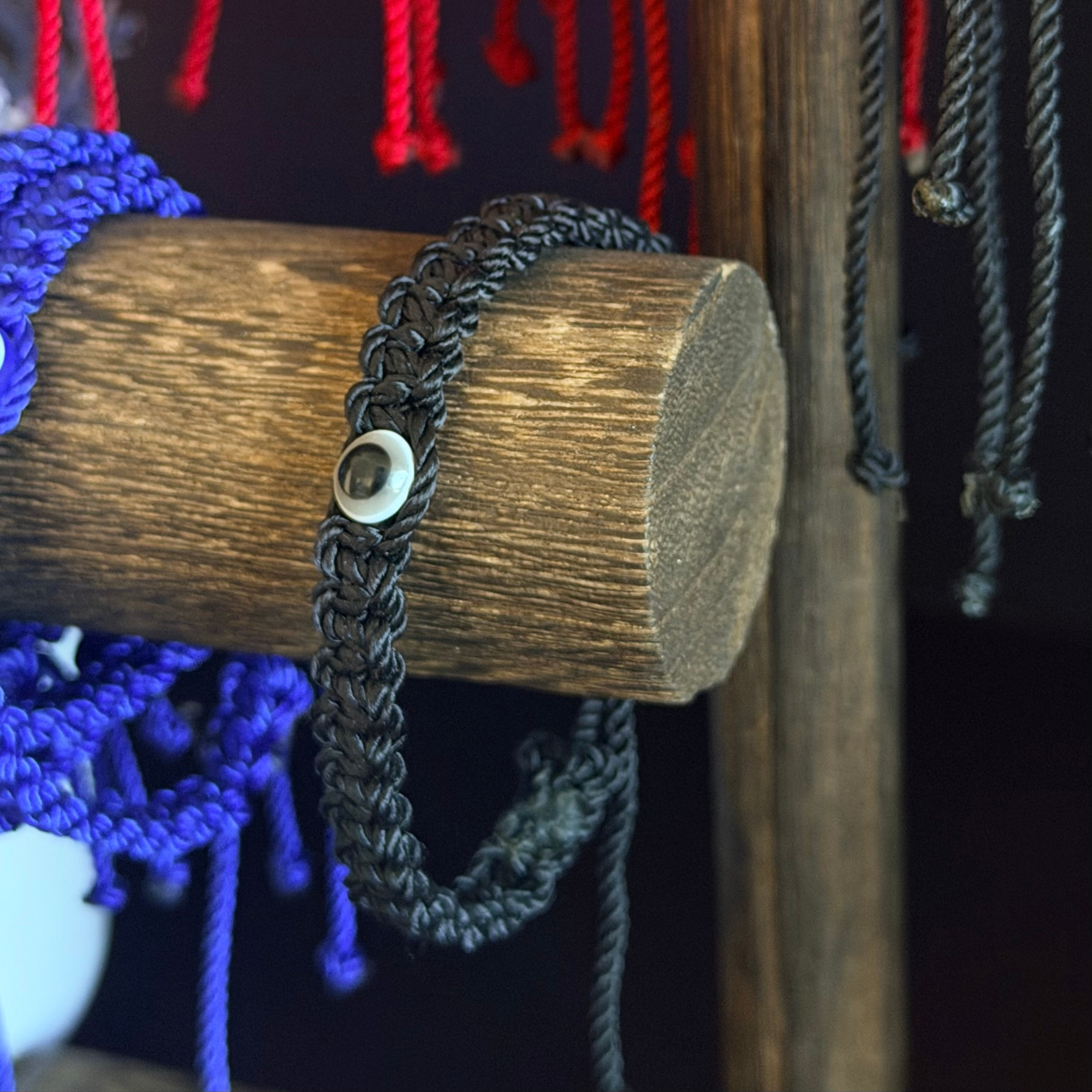 PULSERA ARTESANAL OJO TURCO NEGRO
