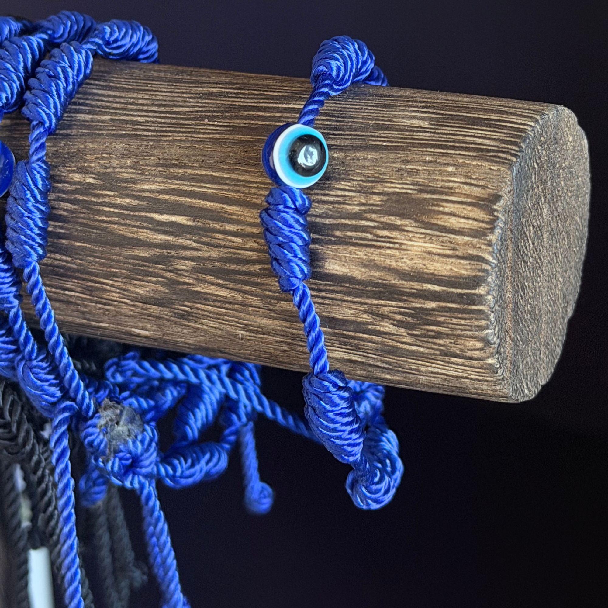 PULSERA OJO TURCO 7 NUDOS AZUL